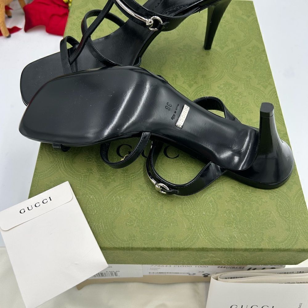 Women’s Gucci, leather Horsebit sandals size 38 made in Italy - Picture 6 of 9